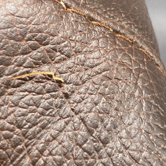 VTG 90s Pebbled Leather Patchwork Backpack Bag Womens Purse Brown Adjustable - Picture 16 of 16